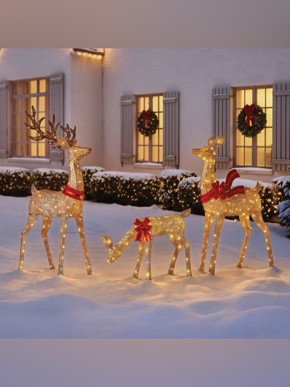 Pre-Lit Animated Deer Family, Set of 3